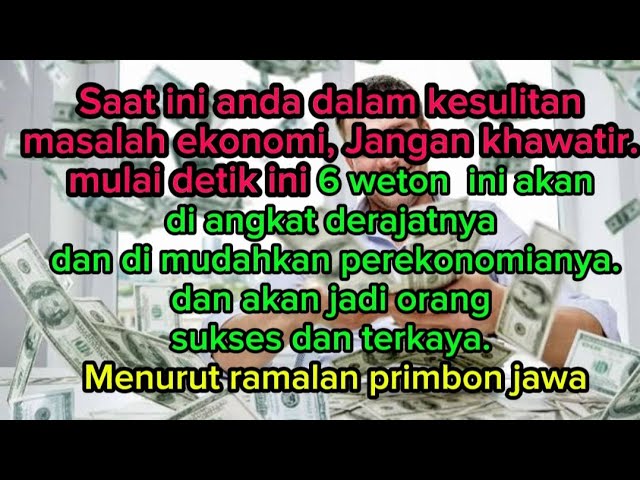 weton ini akan di angkat drajatnya jadi orang terkaya(@Mbah Yadi Channel)