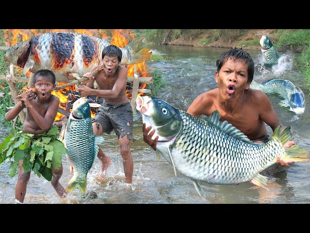 Primitive Technology - Meet Fish In The Lake Cacth And Cooking