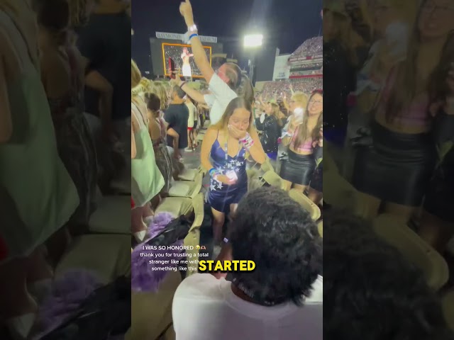 Stranger Catches Surprise Proposal at Taylor Swift Concert! 💍🎤 #taylorswift