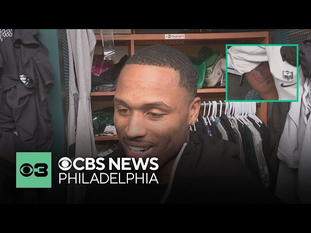 Eagles' Isaiah Rodgers and Jordan Mailata talk to CBS Philadelphia on Locker Room Cleanout Day