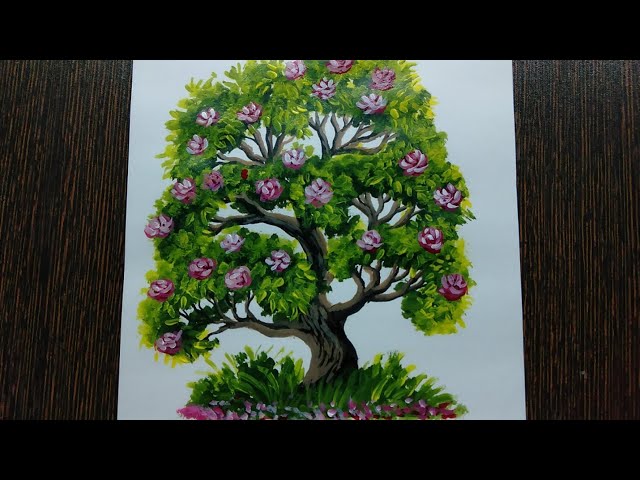 Acrylicpainting | for beginners | tree | #painting #easypainting #acrylicpainting  #treedrawing