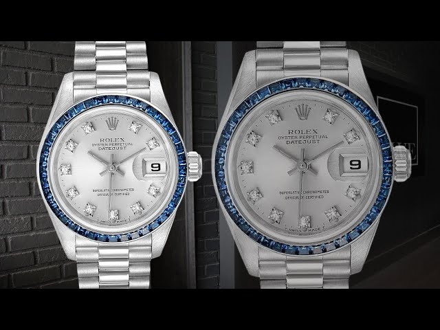 Rolex President Datejust White Gold Diamond Sapphire Ladies Watch 69119 | SwissWatchExpo