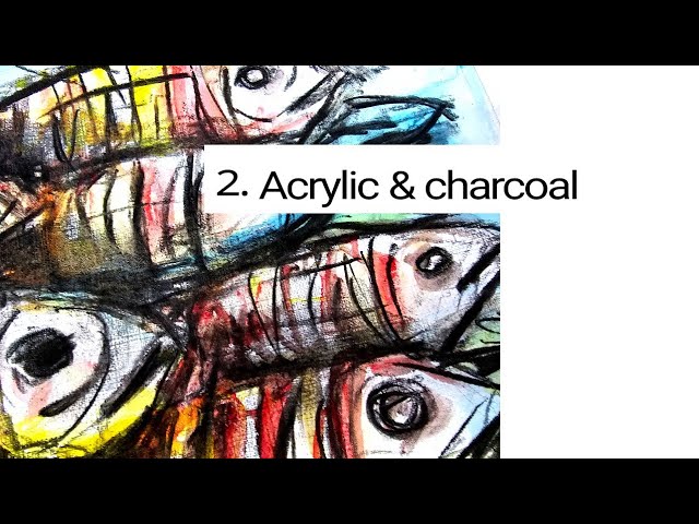 Acrylic and charcoal sketch TIRELS 2