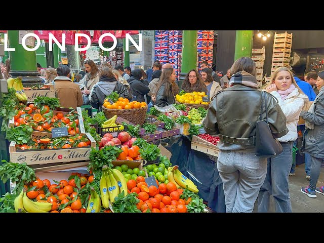 London Tower Bridge Christmas Market Tour from Borough Market | London Winter Walk 2024 [4K HDR]