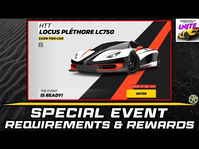 Asphalt Unite | HTT Locus Pléthore LC750 Special Event Reqs & Rewards