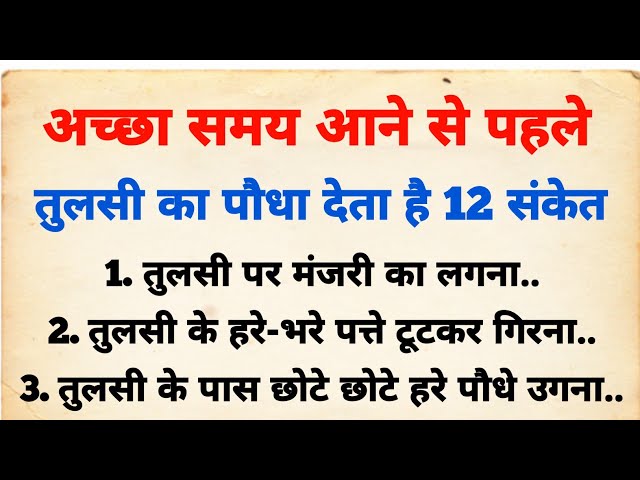 जीवन में खुशियां आने से पहले तुलसी का पौधा देता है ये 12 संकेत | vastu tips | vastu tips for money