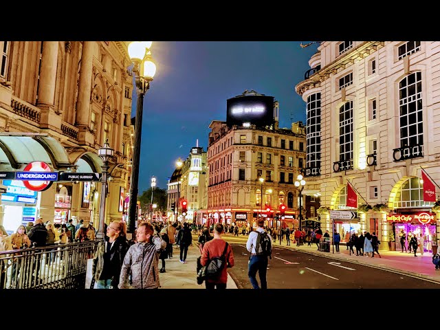 London Walk| Tottenham Court Road to Piccadilly Circus via Soho| London Street Walk Oct-2021 [4k HDR