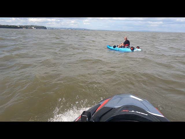 Jetsking off the coast on my Sea-Doo rxtx300 rs came across a kayaker ,