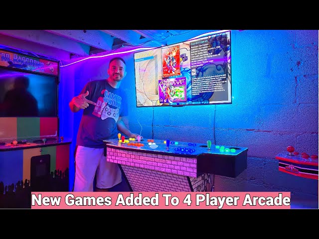 Game Room Solutions Modern Arcade 4 Player Pedestal Cabinet - New Games Added, XOutput, + More!