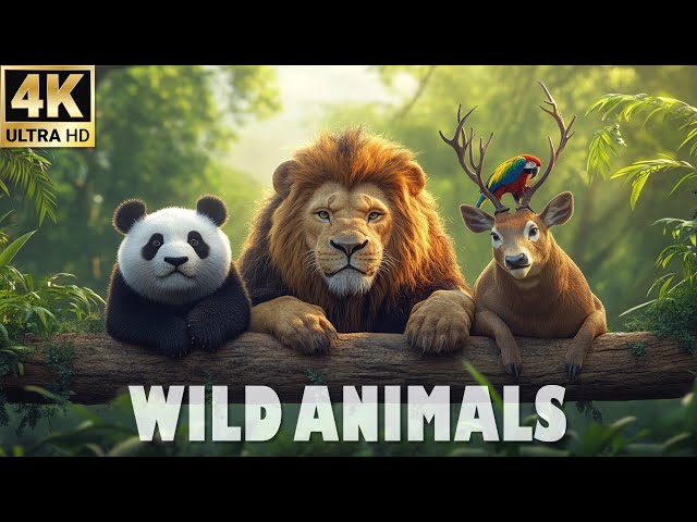 Wild Animals 4K UHD | Relax with Nature Sounds & Soothing Music in the Wildlife 🌿