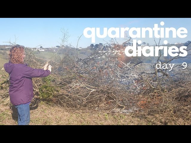 Quarantine Diaries Vlog Day 9: BIG Farm Fire | Wood Shed Tour | Farm Life | Stinky Rotten Eggs 🤢