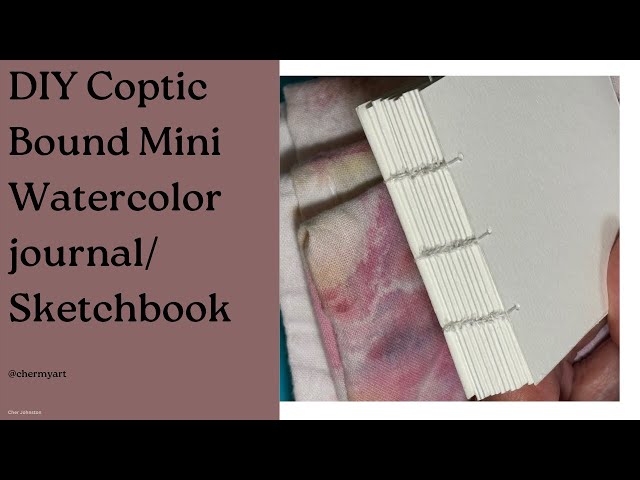 🌿 DIY Coptic Bound Mini Watercolor Sketchbook | Handmade Journal for Watercolor & Mixed Media 🎨