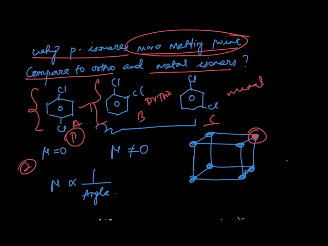 Why para(1,4 dichloro benzene)isomer more melting point compare to ortho and meta isomers?