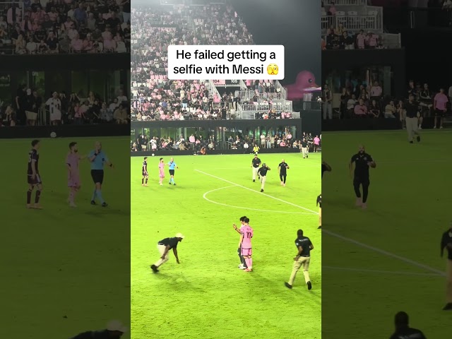 Pitch invader tries to get a selfie with Lionel Messi 💔