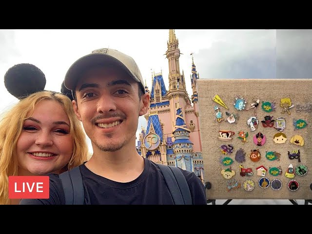 🔴 LIVE | Pin Trading in Magic Kingdom & 50 Merch and Statues!