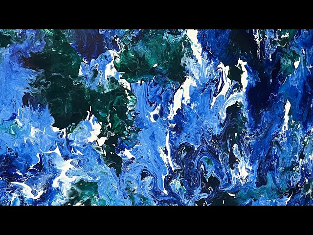 Blue Green White Abstract Painting