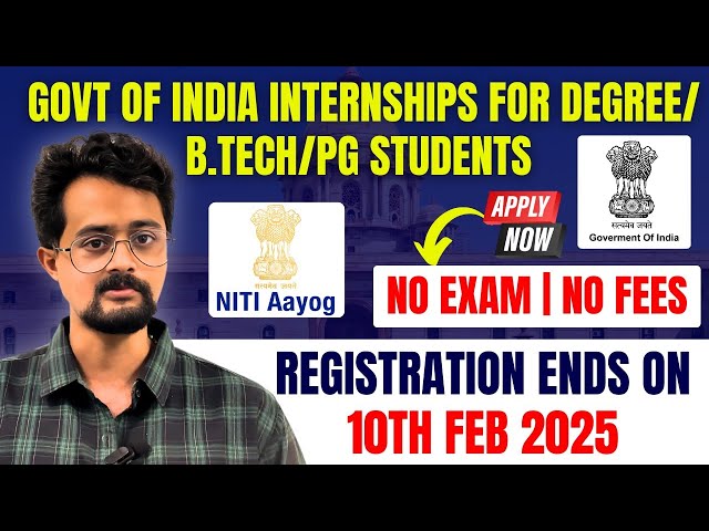 NITI Aayog Government Internship for UG, PG & Graduate Students🥳|  Winter Internship 2024 |FLM