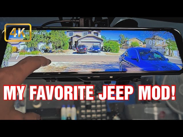 My Favorite Jeep Mod! Wolfbox G900 4k/2.5k Rear View Mirror! DIY Installation and Night Driving!