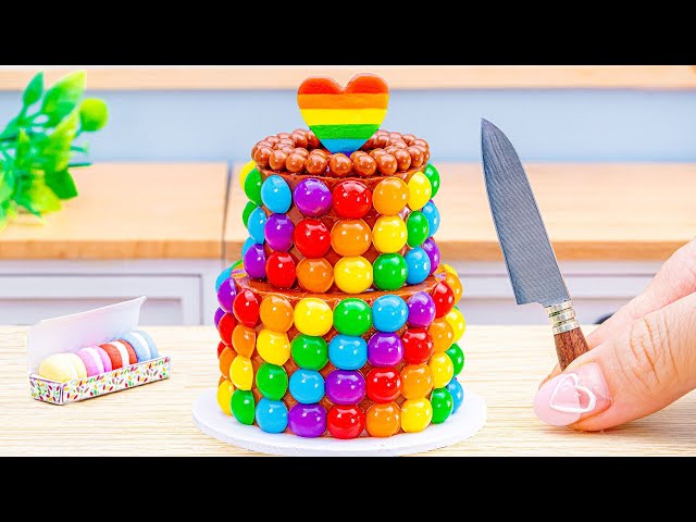 Rainbow Jelly Cake Recipes Ideas🌈Miniature Rainbow Jelly Cake Decorating By Amazing Cake