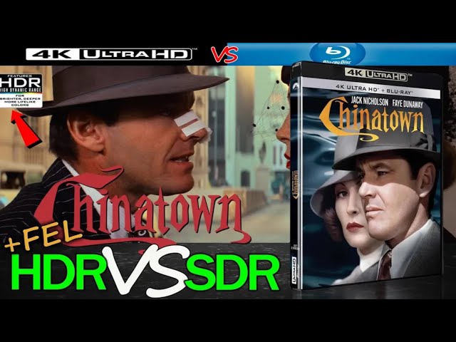 #Chinatown 1974 4K UHD HDR vs 1080p BluRay SDR 100nits #TRUE_DIFFERENCE #WATCH_IN_HDR