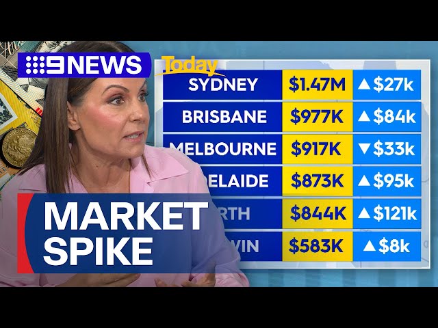 Regional housing market prices pushing to record highs | 9 News Australia