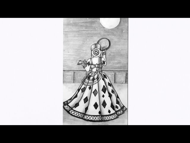 Karwa Chauth Drawing Very Easy II How To Draw Karwa Chauth Pencil drawing