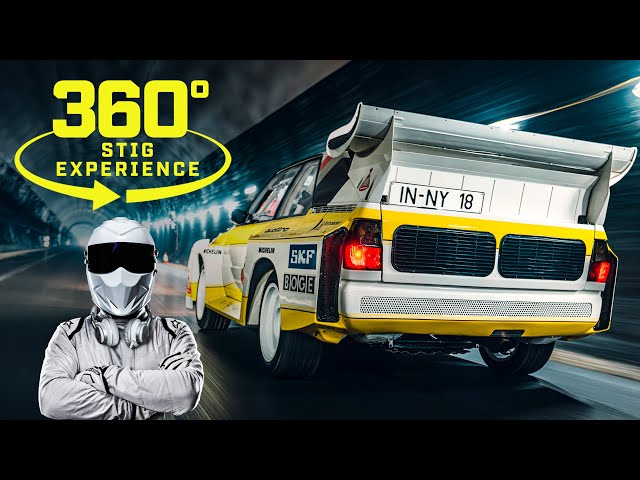 360° Stig Passenger Ride: Audi Sport Quattro S1 E2 Tunnel Run | 4K UHD