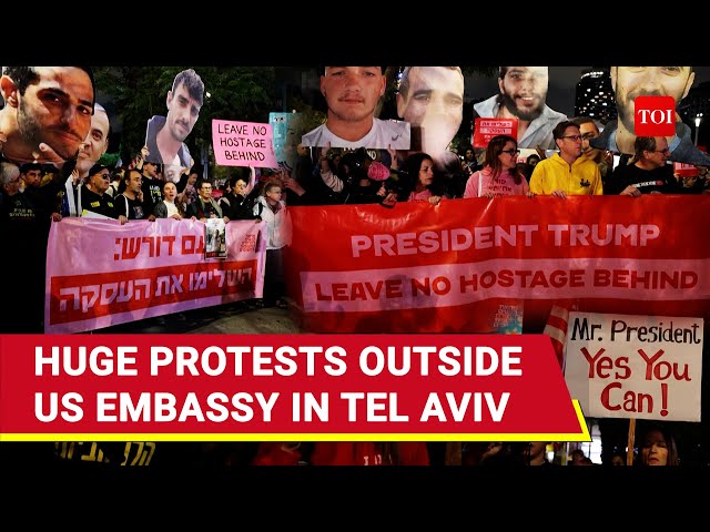 Israelis Protest Outside US Embassy In Tel Aviv As Netanyahu Meets Trump; 'Don't Listen To Him...'