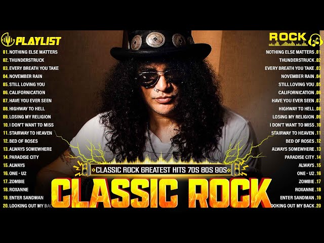 Top 100 Classic Rock Songs Of All Time🔥Metallica, Queen, Nirvana, Guns N Roses, Bon Jovi, ACDC