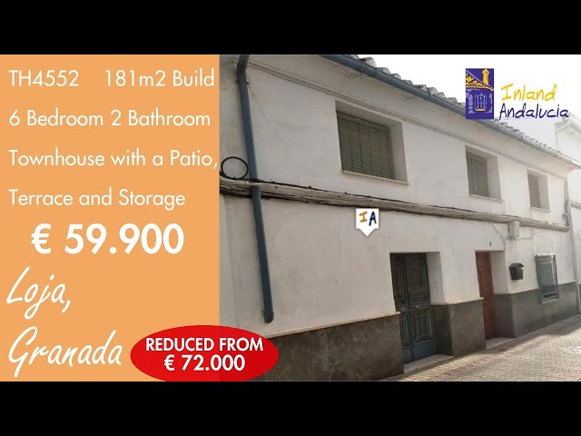 Under 60K, 6 Bedroom 2 Bath 181m2 Build Townhouse Property for sale in Spain inland Andalucia TH4552