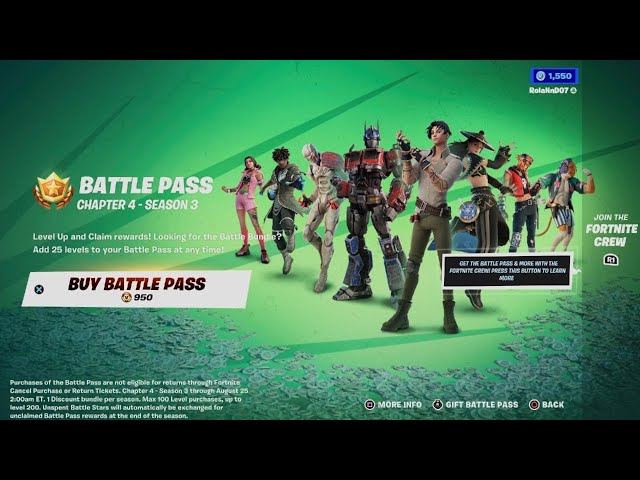 Buying The BATTLE PASS * FORTNITE Chapter 4 Season 3