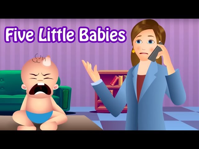 Five Little Babies Jumping On The Bed | English Nursery Rhymes | Songs For Children | Kids Songs