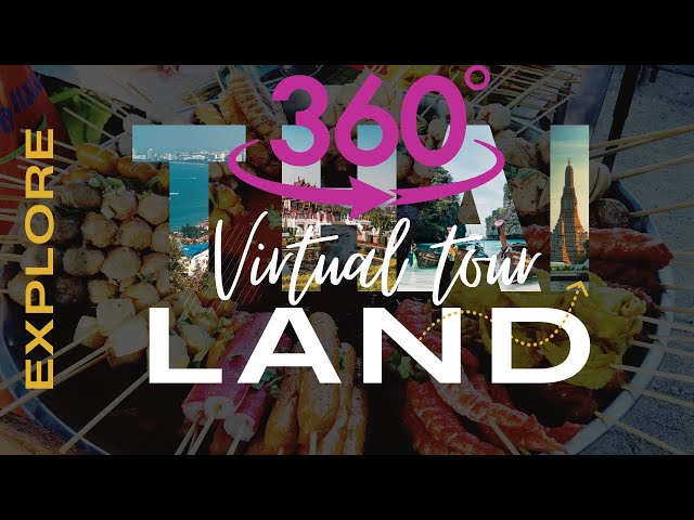 Thai market in the temple 360 degrees VR 4K