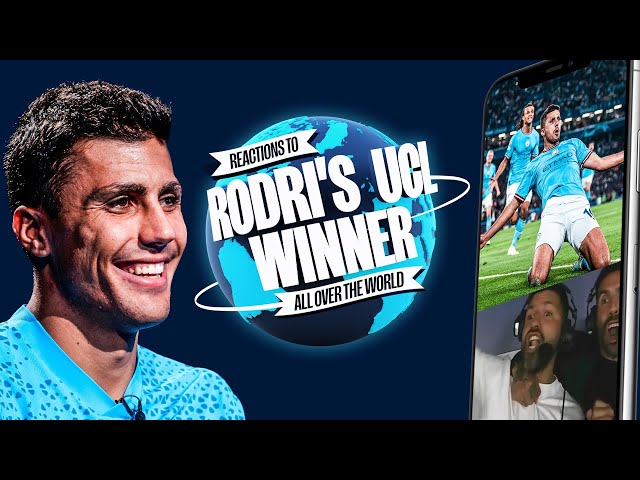 Rodri's Champions League Final Goal Around the World! | FEAT. AGUERO, TEVEZ & MORE