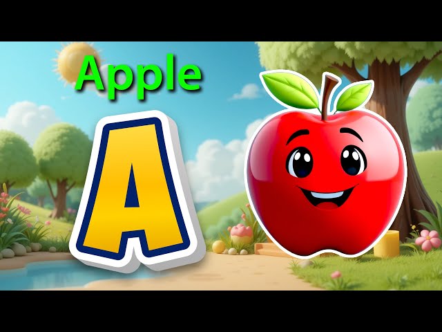 A for Apple A B C Song | Fun Alphabet Song for Kids | Learn ABC with Music Colorful 3D Animation G21