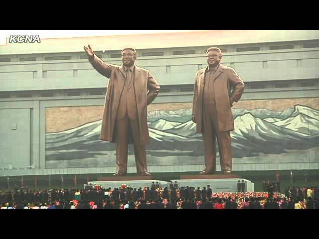 ﻿Statues of Kim Il Sung and Kim Jong Il Erected on Mansu Hill