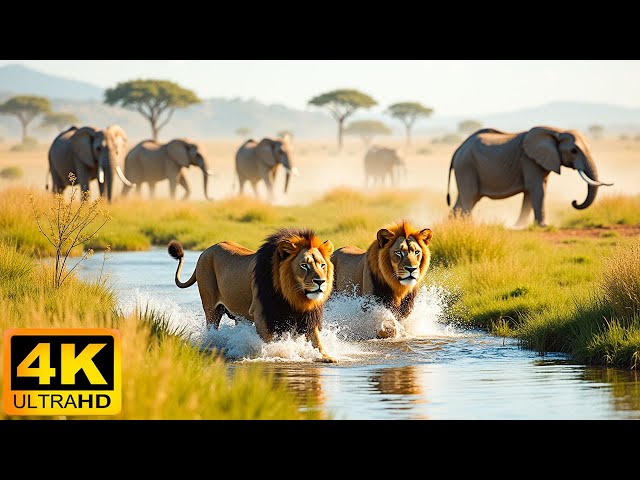 4K African Animals: Tsavo East National Park - Relaxing Music With Video About African Wildlife