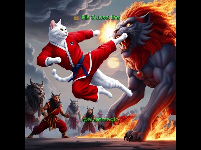 Hero Cat VS Demonic Lion P2#cat #cute #viral #fpy #shorts #viralvideo #catlover #shortvideo #video