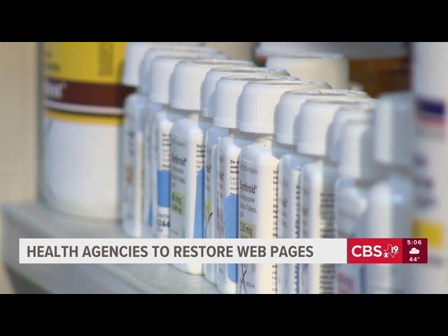 Health agencies to restore web pages