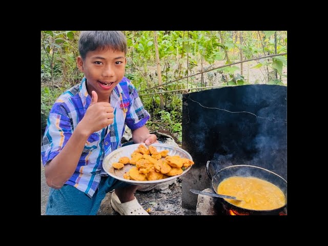 Pakora recipe||pakora thongba manipuri recipe by village kid||pakora mukbang