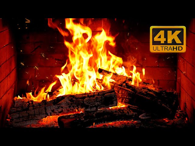 🔥 Cozy Fireplace 4K (12 HOURS). Fireplace with Crackling Fire Sounds. Fireplace Ambience