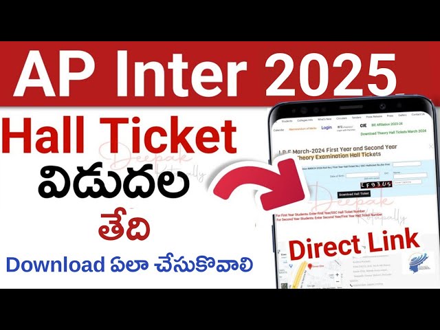 AP Inter 2025 Hall Tickets Download Online Date & Link | How to Download Inter Hall Tickets Online