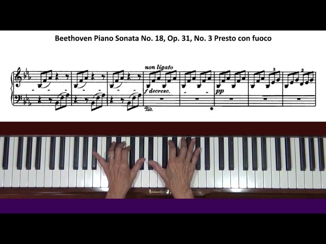 Beethoven Sonata No. 18 in E-Flat Major Op. 31, No. 3 Presto con fuoco Piano Tutorial Part 2