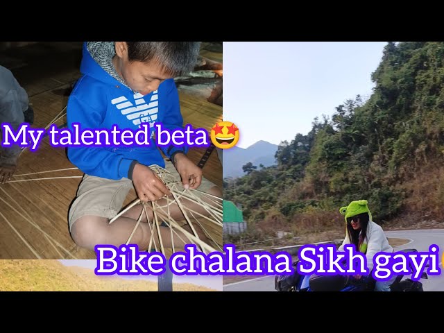 my beta making orange tokri for me 🤩/finally bike chalana Sikh gayi 😃/village vlog par5