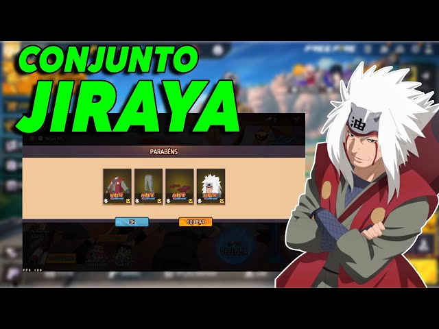 PEGUEI O CONJUNTO JIRAYA DO NARUTO NO FREE FIRE