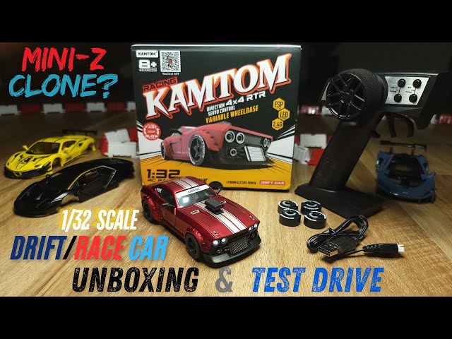 Kamtom 1/32 Scale $40 AWD RC Drift/Race Car Unboxing, Review and Test Drive, Future Upgrade Ideas