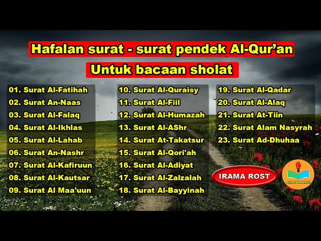 Hafalan surat surat pendek Al Quran untuk bacaan sholat