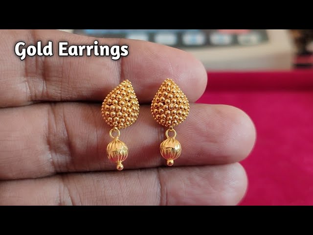 latest gold earrings/gold tops designs with price 2021