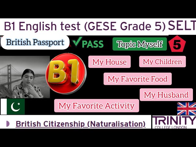 B1 English Test (GESE Grade 5) | SELT British Citizenship| Trinity College London ILR UK