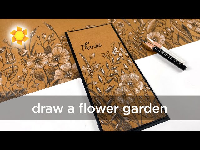 How to draw a flower garden in pencil